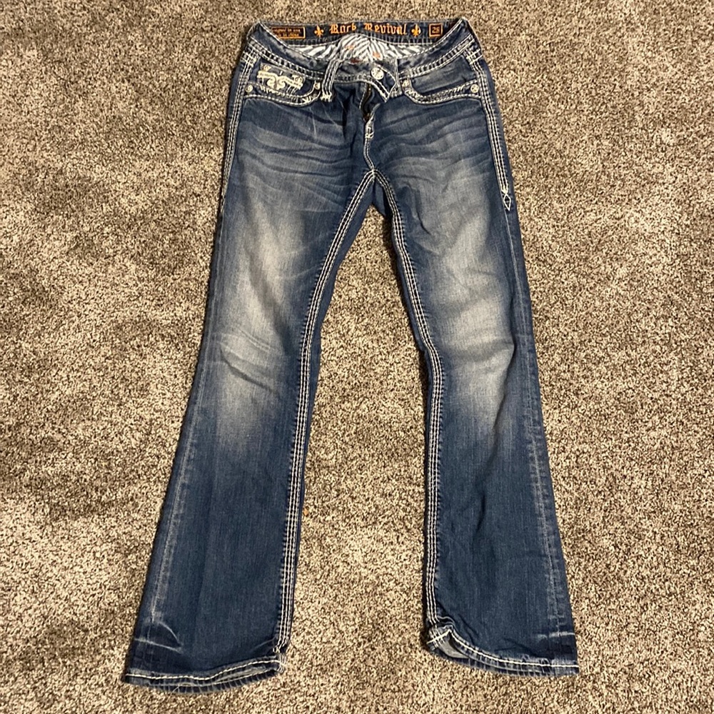 Rock Revival Abbie boot cut jeans, size 28